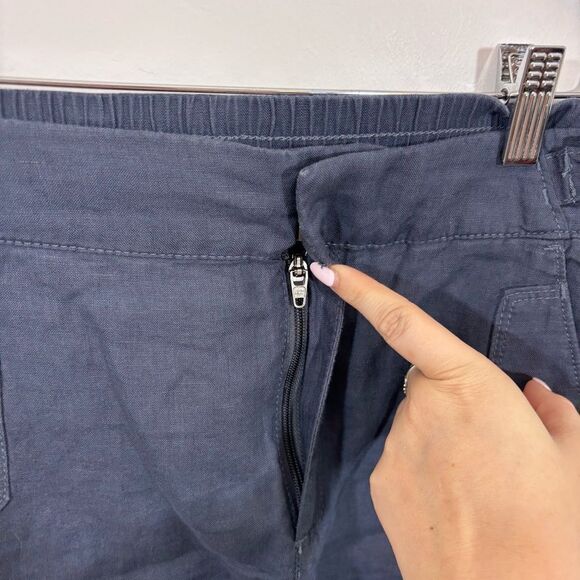 Athleta Voyager Linen Shorts NEW with tags Size 4 Granite Blue - Picture 9 of 15